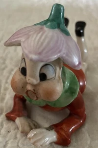 Vintage FLOWER PIXIE Japan Anthropomophic Ceramic Elf 4” - Picture 1 of 6