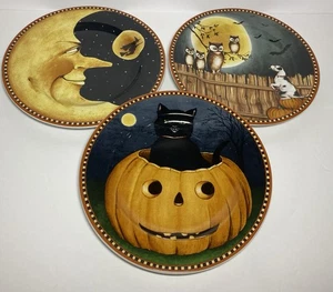 David Carter Brown Halloween Plates Pumpkin Hollow Sakura Set Of 3 - Picture 1 of 6