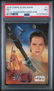 Rey 2015 Star Wars The Force Awakens Character Montages Foil /250 PSA 7 Rookie - Picture 1 of 2