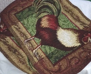 Two Tapestry Place Mats Fall Themed With Crowing Rooster - Picture 1 of 7