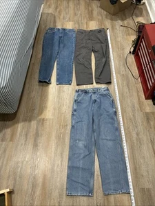Carhartt Work Jeans Lot Of 3 Men’s Size 32x32 - Picture 1 of 24