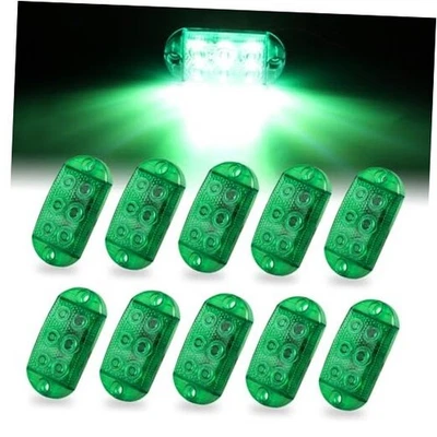  10pcs Surface Mount 6LED Emergency Flashing Strobe Lights for Truck Car Green - Image 1 of 4