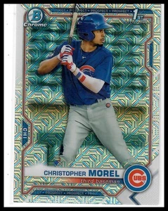 2021 Bowman #BCP-131 Christopher Morel Chrome Prospects Mojo Refractor Cubs RC - Picture 1 of 2