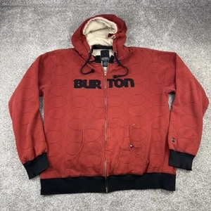 Burton Sudadera con Capucha Para Hombres XL Roja Cremallera Completa Sudadera Chaqueta Snowboard Poliéster - Imagen 1 de 16