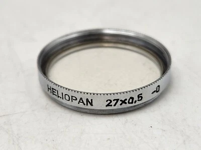 Heliopan 27mm Screw-in Camera Lens 0.5 -0 Clear UV/Haze? Filter - Chrome Rim - Image 1 of 3