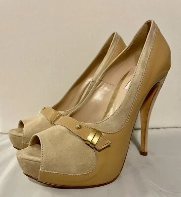 Charles David Talla 9 Vero Cuoio 2 Tonos Tacones Altos Marrón Claro Gamuza. Tacón de 5 pulgadas. Foto 1 de 4