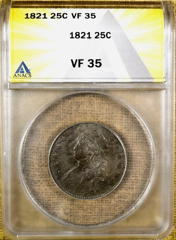 1821 B-3 ANACS VF35 Bust Quarter Cover