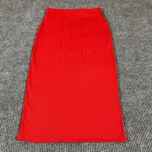 Serena Williams Skirt Womens S Red Pull On Stretch Straight Ribbed 28x31 Midi - Picture 1 of 9