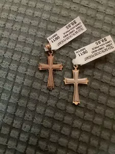 Technibond treasures satin cross pendant choice of rose gold or silvertone 1.5” - Picture 1 of 5