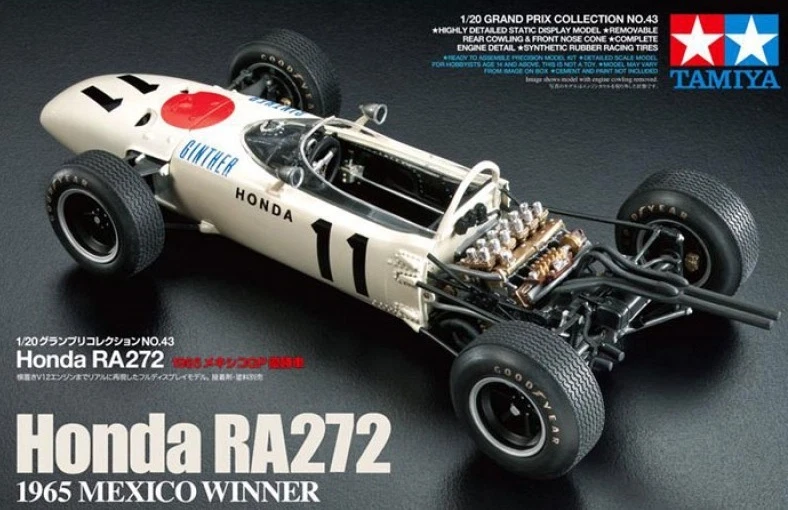 Tamiya 20043 1/20 Model Formula One Kit Honda RA272 1965 F1 Ginther/Bucknum - Image 1 of 2