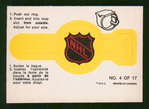 NHL LOGO 1973-74 O-PEE-CHEE ANILLOS 73-74 #4 COMO NUEVO+ 97237 - Imagen 1 de 2