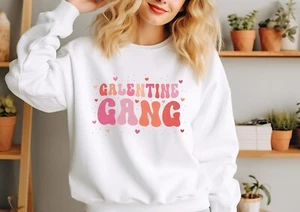 Galentine Gang print Valentine's Day  jumper sweater - kids and adults matching - Picture 1 of 1