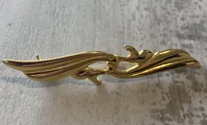 Vintage Gold Plate Bar Brooch ~ 8 cm - Picture 1 of 3