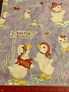 Cute Moda Just Ducky Fabric BTY 54" Wide Purple Duck Ducklings Puddles Quilting - Picture 1 of 3
