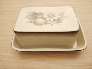 Denby Memories Butter Dish | Images Brown Fruit Flowers England - Picture 1 of 4