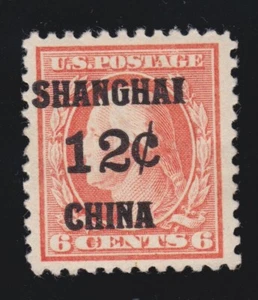 US K6 12c (6c) Shanghai Overprint Mint VF OG H SCV $80 - Picture 1 of 2