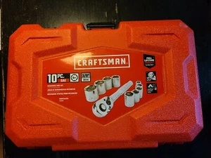 Craftsman 3/8" Drive 10 Pc SAE Socket Set with Pear Head Ratchet CMMT34553 - Picture 1 of 2