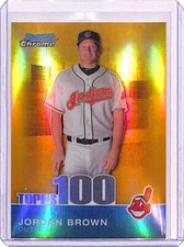2010 Bowman Chrome Topps 100 Prospects Refractor Gold #TPC75 Jordan Brown 6/50