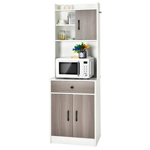 Kitchen Pantry w/ Buffet Hutch Freestanding Storage Cabinet w/ Microwave Stand - Picture 1 of 18