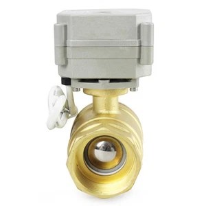 HSH-Flo 1-1/4" DN32 2 Way 12V/24V/110-240V Brass Electrical Motorized Ball Valve - Picture 1 of 12