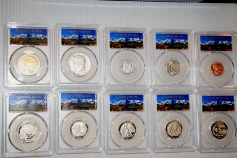 2017 S 225TH ANNIV. ENHANCED UNC. 10 COIN SET PCGS SP70 FDOI DENVER ANA Cover