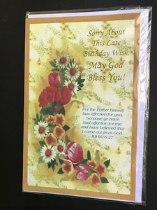 Verspäteter Geburtstag Sorry About This Late Birthday Wunsch Möge Gott Sie segnen religiös - Bild 1 von 4