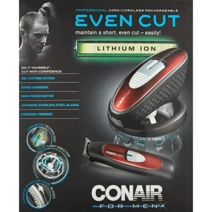 ConairMAN Even Cut Cord/Cordless Rotary Hair Clipper Self Haircut Kit - Picture 1 of 8