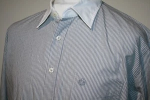 Bugatti Mens Shirt -17.5" / XL- Grey/White - Scandinavian Offshore -Striped Top - Picture 1 of 12