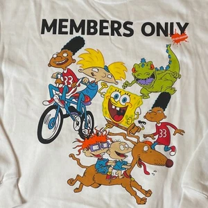 NWOT Member Only White Nickelodeon Characters Hoodie Men's Size L - Picture 1 of 6