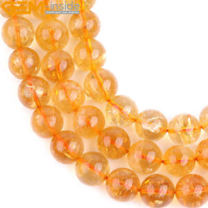 Natural Genuine Yellow Citrine Round AAA Beads For Jewelry Making 15'' DIY