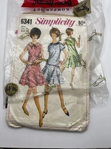 Vintage 1960s 1965 Sewing Pattern Girls Women’s Dress Simplicity 6341 - Picture 1 of 3