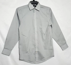 Camicia uomo Stafford Easy Care con bottoni grigio chiaro taglia 32-33 collo 14,5" nuova con etichetta - Foto 1 di 7