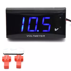 12V Digital LED Display Voltmeter Voltage Gauge Panel Meter For Car Motorcycle - Picture 1 of 13