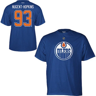 RBK NHL T-Shirt Edmonton Oilers Ryan Nugent-Hopkins 93 RNH blau Player Name Number