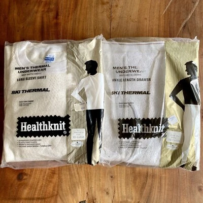 LOTE DE 2 DE COLECCIÓN Ropa Interior Térmica Healthknit TOP + BOTTOM Long Johns 2XL XXL EE. UU. Foto 1 de 4