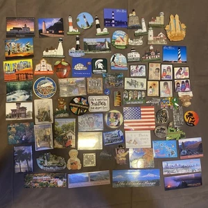 Lot 75 VTG Refrigerator Magnets Lighthouses Alcatraz States Travel Souvenir - Picture 1 of 6