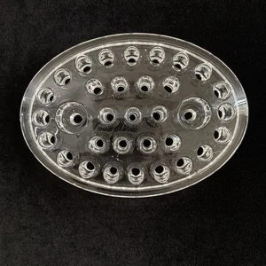 Vintage Viking Glass Oval Flower Frog Insert 33 Holes w/ 2 Candle Holes - Picture 1 of 4