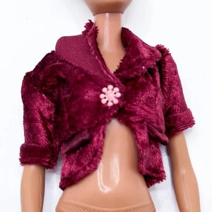 Fashion Fever G9036 Barbie Doll Burgundy Sweater Top Cardigan - Picture 1 of 4