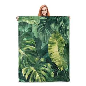 Leaf Blanket Gifts for Women Girls Soft Warm Lightweight Cozy Plush Tropical ... - Picture 1 of 7