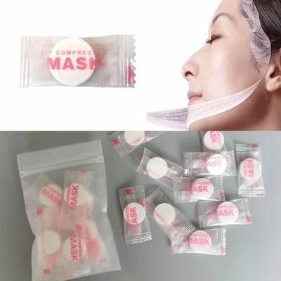 50pcs Compressed Cotton Facial Face Mask Sheet Paper Skin DIY Care Y6B7 - Image 1 of 4