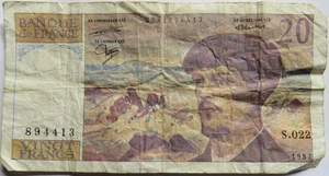 1987 France 20 Francs Banknote - Picture 1 of 2