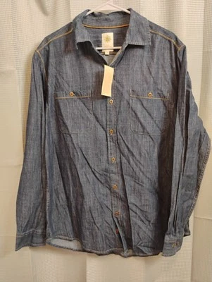 The Territory Ahead Indigo Rinse Denim Shirt Long Sleeve New With Tag Size Large - Image 1 of 4