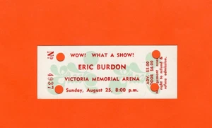Boleto de concierto Eric Burdon 1974 sin usar Vancouver, Canadá - Imagen 1 de 1