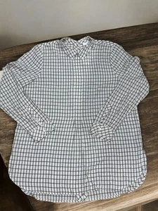 J.Jill LT Windowpane Back Button Shirt Lagenlook Tunic Rayon New With Tags I96 - Picture 1 of 5