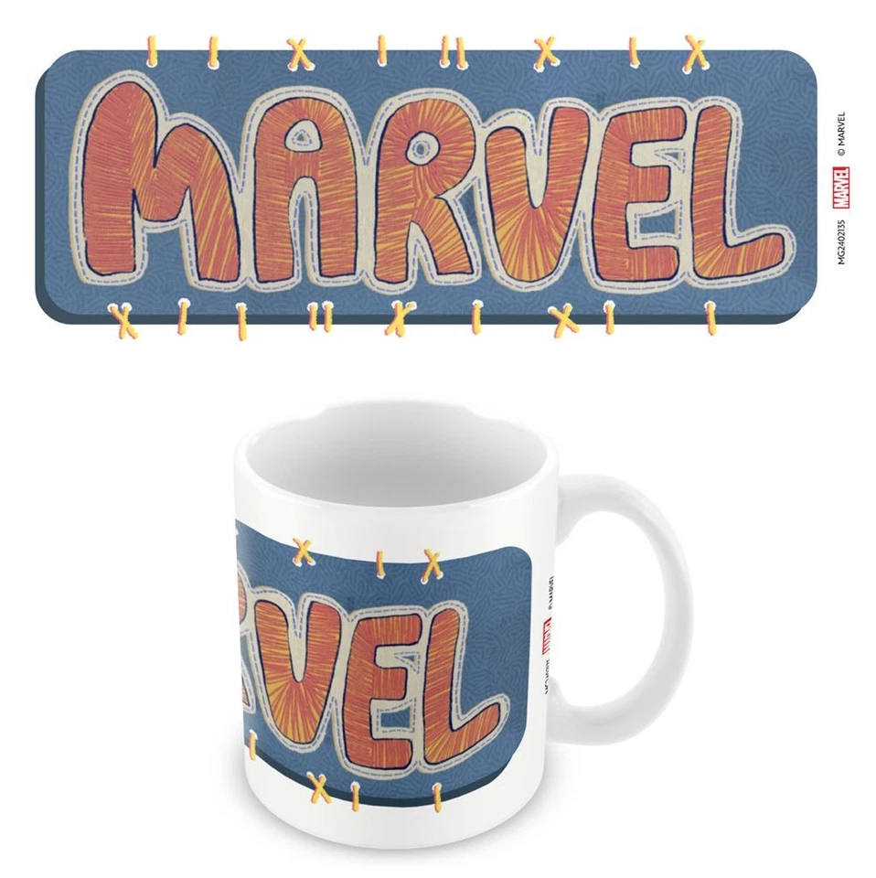 Marvel Tasse à café en céramique 325 ml Motif patchwork brodé - Photo 1/1
