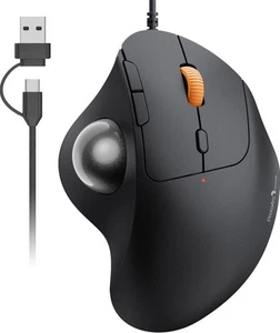 ProtoArc Trackball Mouse, Wired, Compatible with USB-C/USB-A, 4-level DPI Adjust - Picture 1 of 7