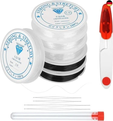 MARKE COKEESUN Elastisch Schmuckfaden Gummifaden, 6 Rollen Armband Gummiband Elastisch,