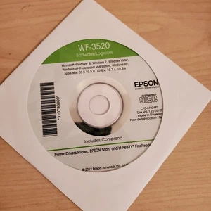 Very Clean Epson WF-3520 Printer Software Drivers ABBYY FINEREADER Comprend - Picture 1 of 13
