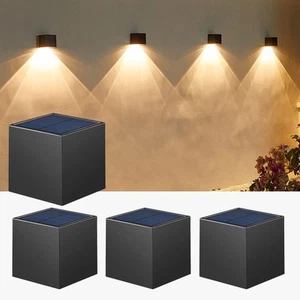 Solar Wall Lights Outdoor,Square Modern Solar Wall Sconce IP65 Waterproof Dow... - Picture 1 of 7