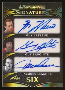 2018 Leaf Ultimate Signatures Six Lafleur Lemaire Savard Robinson Auto 1/1 - Picture 1 of 2